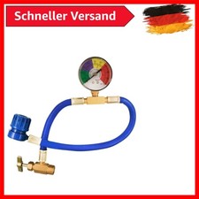 Reifenf&uuml;llschlauch mit Druckmesser: F&uuml;r R134a, R12, R1234yf - Umweltfreundlich