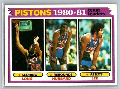 John Long / Phil Hubbard / Ron Lee 1981-82 Topps Detroit Pistons 50