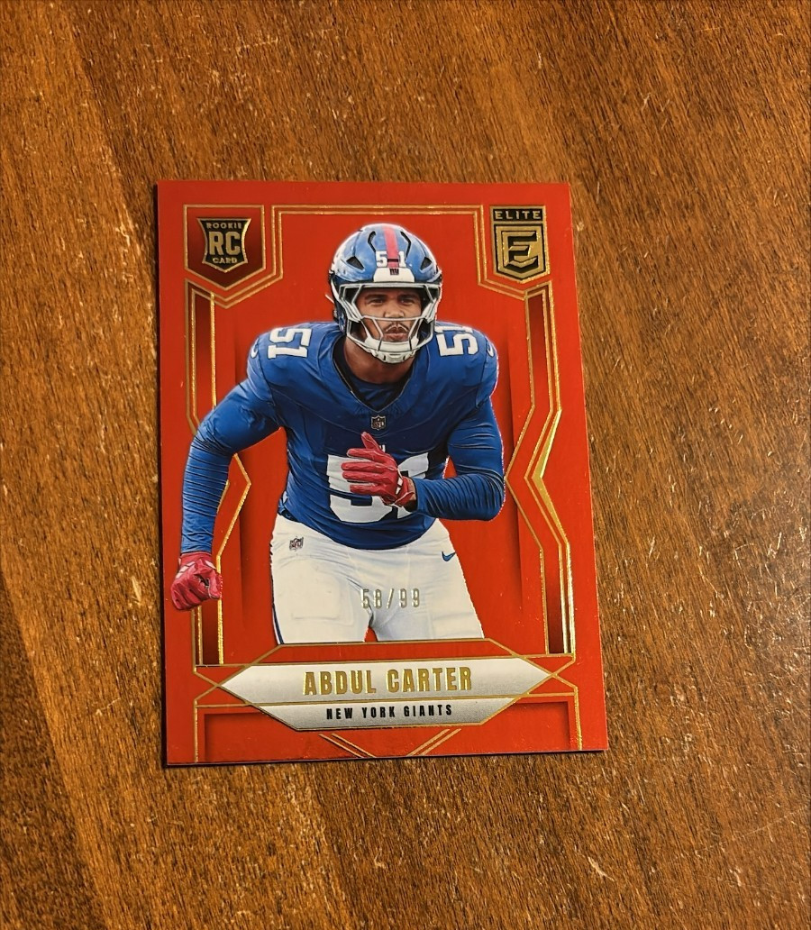 Abdul Carter 2025 Panini Elite Red Rookie #111 Penn State New York Giants /99 RC