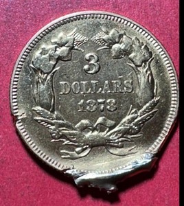 1878 US Indian Princess $3 Gold XF Details! Old US Coin!