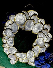 Sea Shell Art Baby Blue Wreath 30  X 30  Beautiful Blue Bows. Ready To Hang
