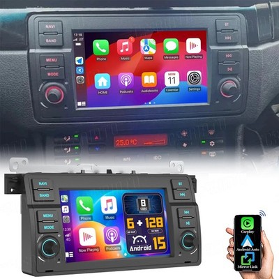 6+128GB Für BMW E46 3er 318 320 325 M3 Autoradio Android 15 GPS Carplay Navi RDS