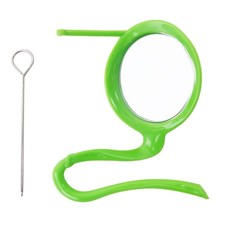 3 in 1 Parrot Feeder Toy Metal Fruit Vegetable Holder Fork with Mirror  Perch