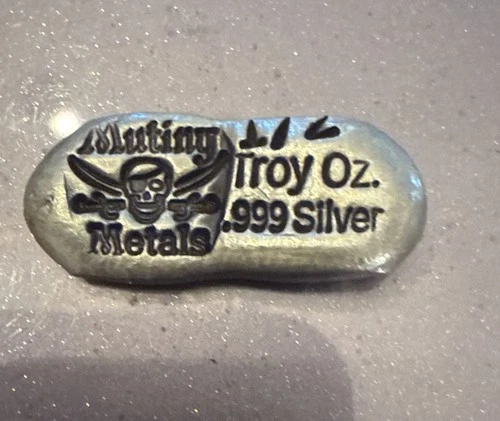Mutiny Metals .999 Fine Silver 1/2 Oz. Hand Poured Ingot