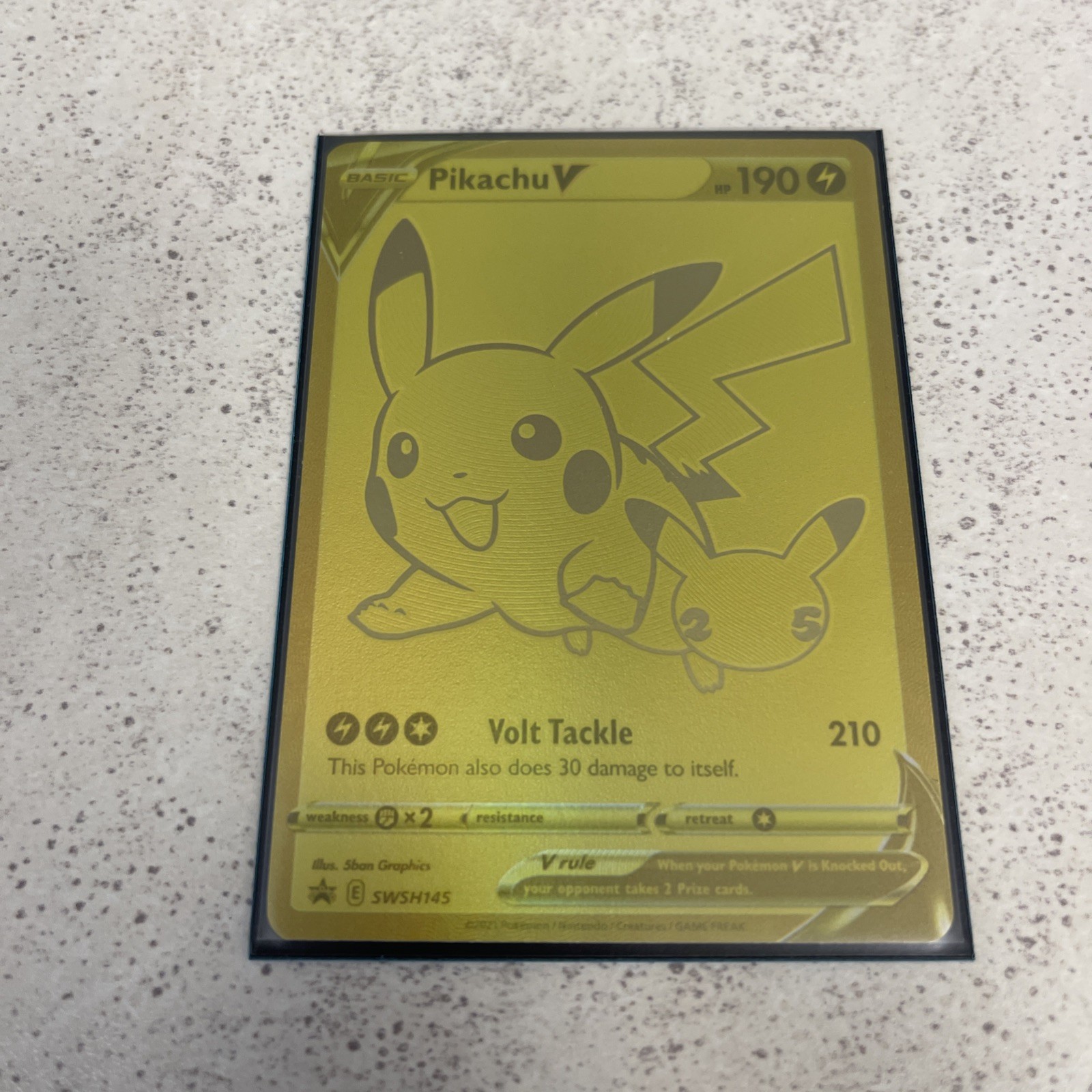 Pokemon Pikachu V SWSH145 SWSH Black Star Promos Gold Pokemon Card NM