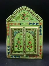 Green Mirror Moroccan Mirror Artisanal Wall Home Mirror Double Door Mirror 9”x6”
