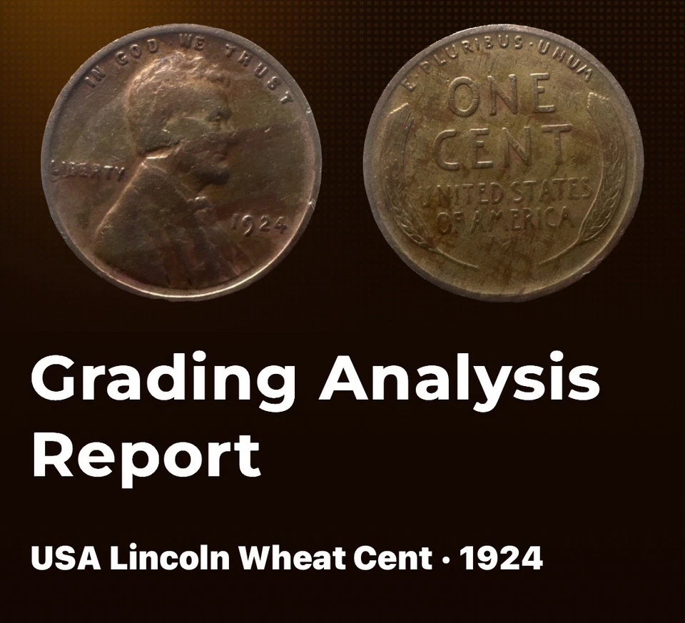 1924 Lincoln Wheat Penny Copper Circulated Coin Cracked ERROR Free Shipping - Image 3 of 4