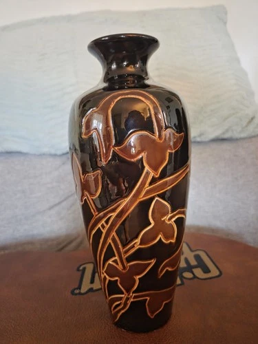 RARE Antique WELLER Art Nouveau Pottery DICKENSWARE 10" Vase MINT A+