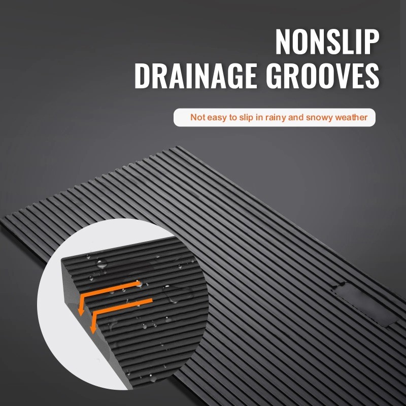 KFFKFF Cuttable Threshold Ramp Rubber Wheelchair Ramp Solid 1.6" Rise 35.4" Wide