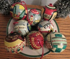 Vintage Rare 8 HP BLOOMINGDALE'S NYC Landmarks CHRISTMAS Balls MICHAEL STORRING