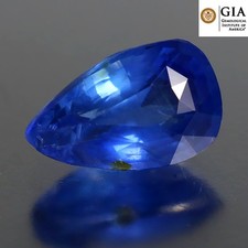 GIA Certified 1.08 ct Shimmering Pear 7.60 x 4.77 mm Unheated Blue Sapphire