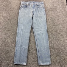 Vintage Levi's 501 Jeans Mens 32x32 Blue Light Wash Straight Distressed USA Made