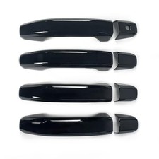 8PCS Door Handle Covers Trim 14-19 Silverado No Smartkeyhole Glossy Black