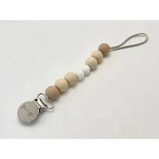 Ali + Oli Neutral Pacifier Clip - Taupe Natural 