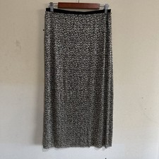Maeve Anthropologie Metallic Plisse Skirt 8 Shimmer Black Gold Raw Hem Altered