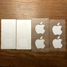 Apple Logo Stickers 8-Pack   Original White Apple Decals from iPhone Packaging