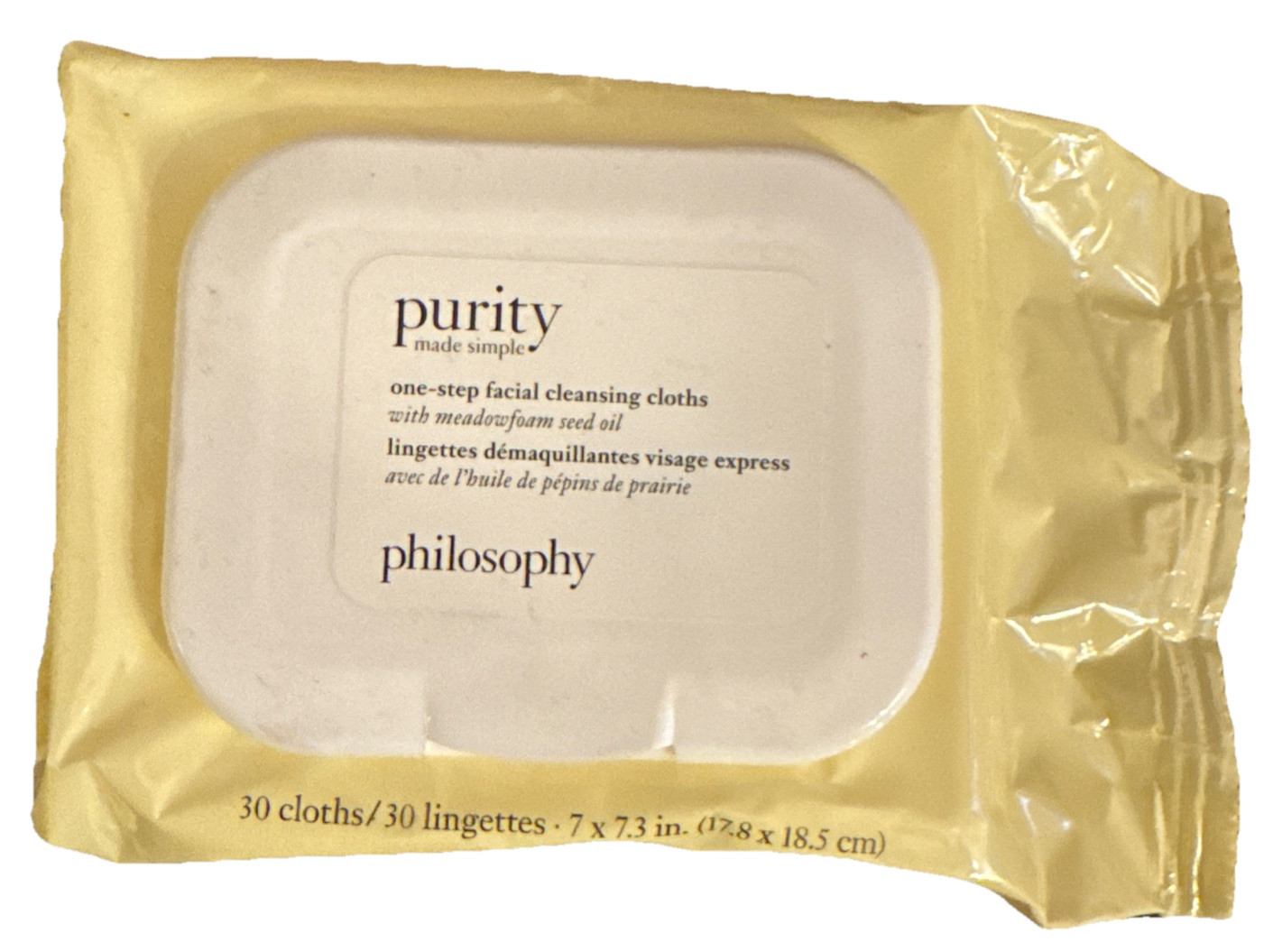 Philosophy Purity One-Step Facial Cleansing Cloths with Meadowfoam Seed Oil 30 Count