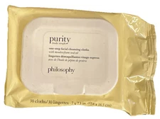 philosophy purity one-step facial cleansing cloths 30 ct w/ meadowfoam seed oil