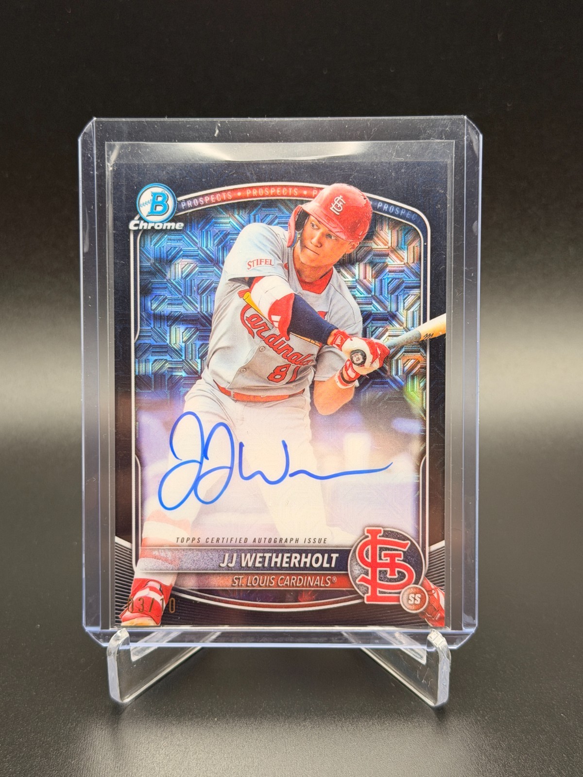 2025 Bowman Chrome JJ Wetherholt Mega Box Black Auto On Card /10 Cardinals