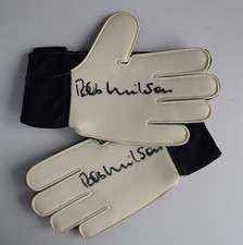 Bob Wilson Signed Pair of Goalkeepers Gloves Arsenal Football COA AFTAL
