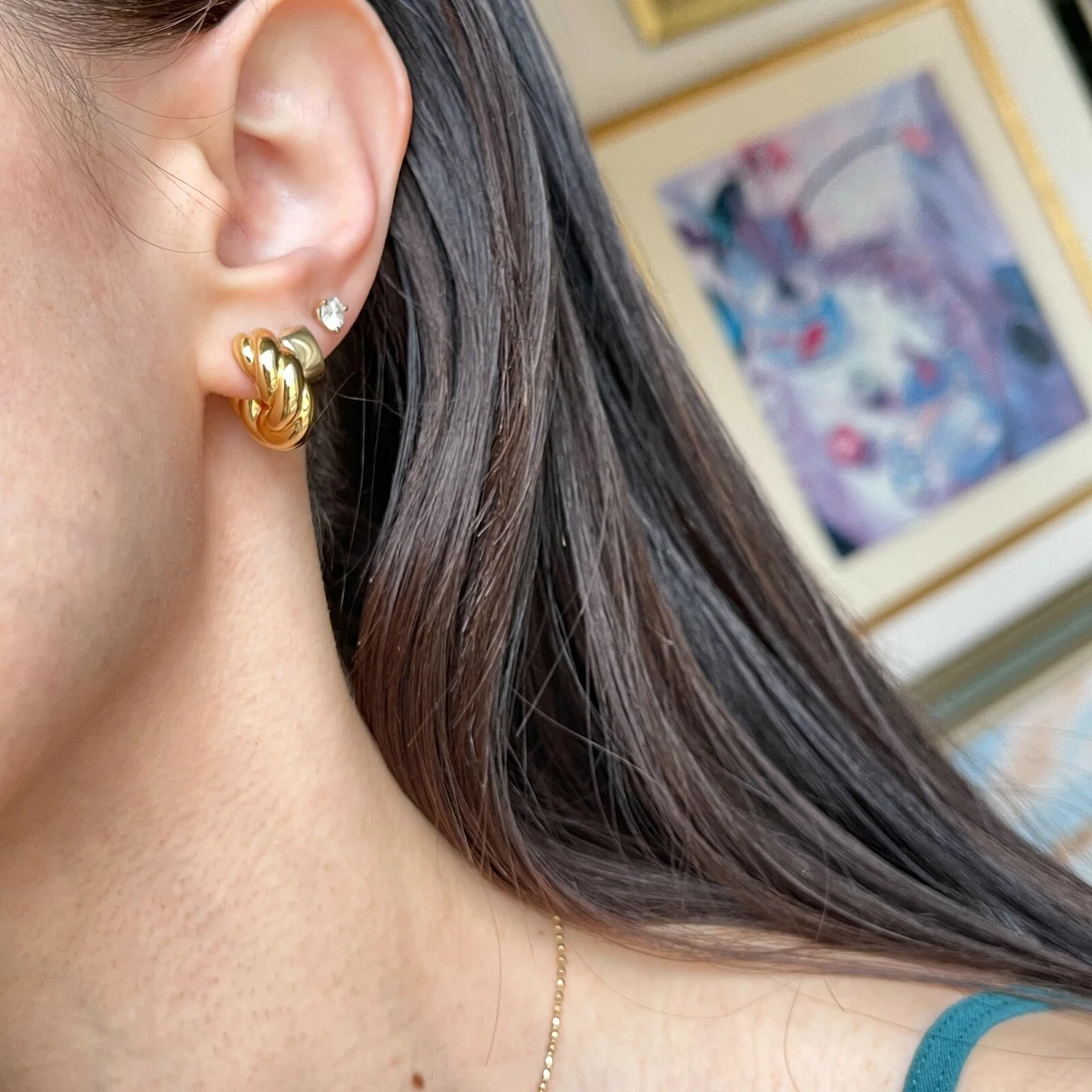 7mm hoop on sale earrings gold
