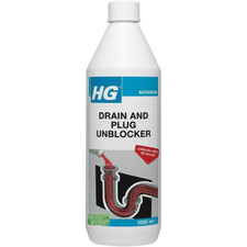 HG Drain Plug Unblocker 1L Liquid Cleaner Blocked Drain Pipes Sink Shower Traps