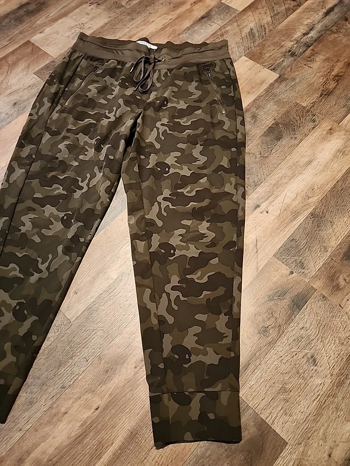 Pantalones deportivos para mujer Anthropologie Marrakech camuflados talla 14 poli elásticos Foto 2 de 4
