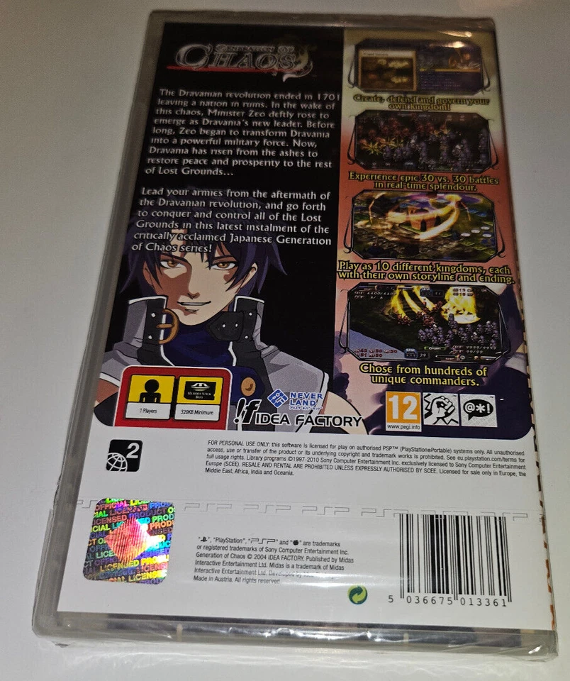 Generation of Chaos Sony PSP English Box New Factory Sealed Playstation Portable - Image 2 of 4