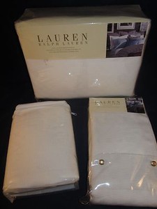 RALPH LAUREN JERMYN STREET MATELASSE White Queen/Full Nitespread & 2 Shams NEW