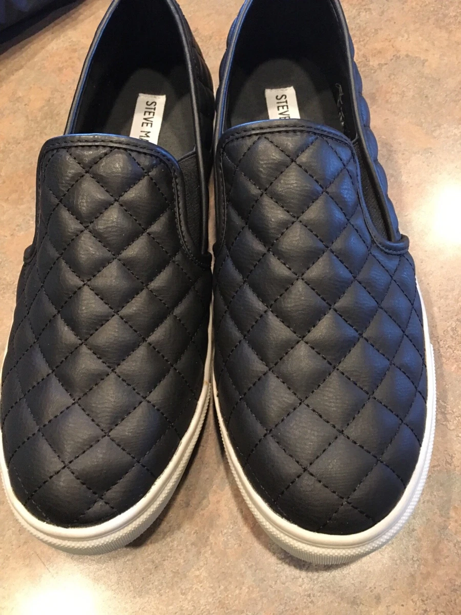 Steve Madden NWOB Leather VANS, BLACK, Women&#039;s Size 10 | eBay