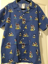 Disney Parks Mickey Mouse and Friends Woven Button up Shirt Adult Medium New