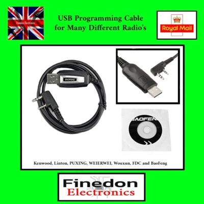 USB Baofeng Programming Cable UV-5R BF-888S Kenwood PUXING Wouxun Linton Win11
