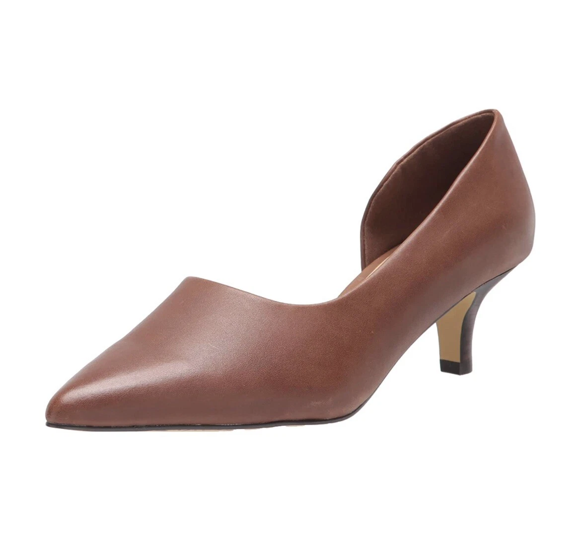 Bella Vita Women s Quilla Kitten Heel Pump Color Camel Burnished Leather Size 9