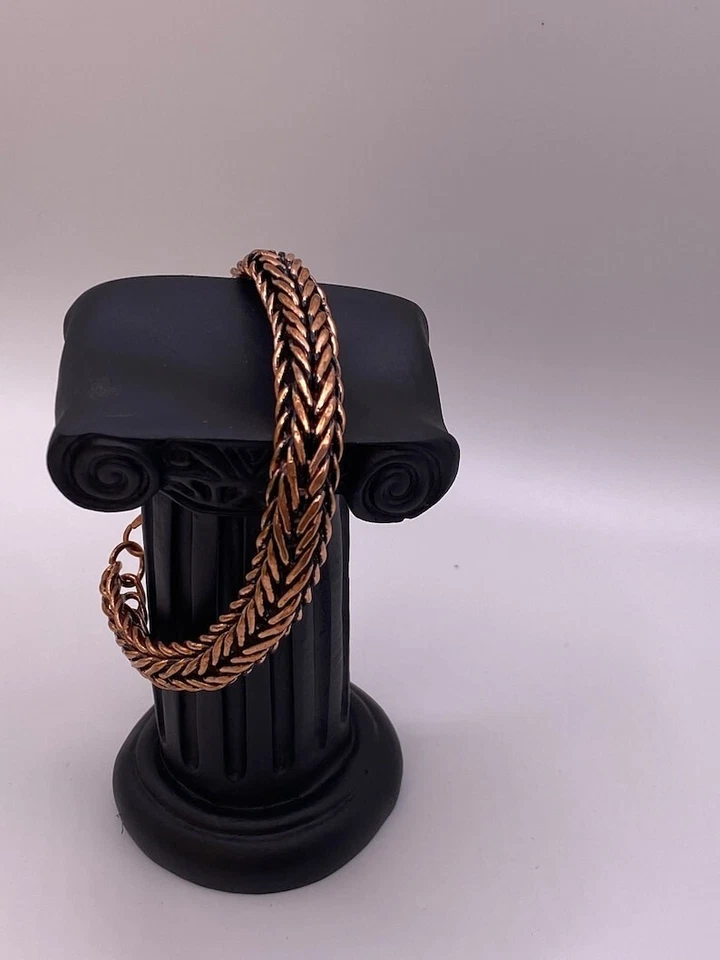 Pure Solid Copper Bracelet Arthritis Cuban Chain Curb Link Rider  Bracelet CJ-12 - Image 2 of 4