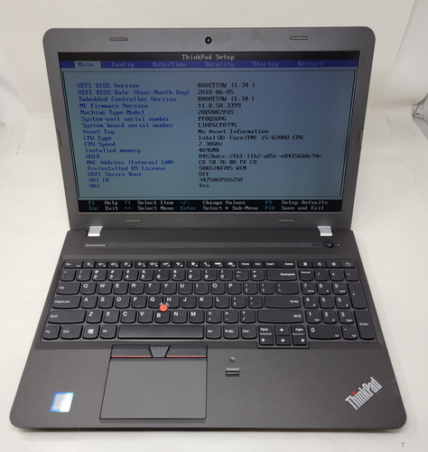 Lenovo ThinkPad E560 15.6" Core i5-6200U 2.3GHz 4GB 500GB HDD no O/S