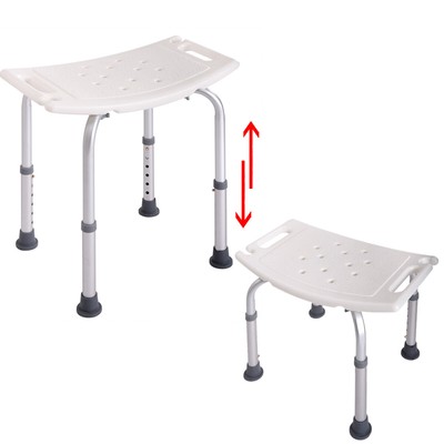 New Medical Shower Chair Adjustable Height Bath Tub Bench Stool Seat White Ebay
