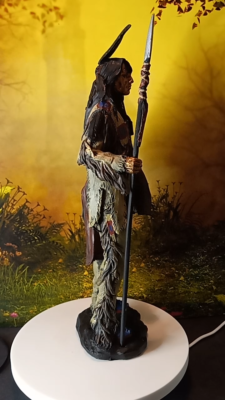 Indien Cheyenne Figurine - Guerrier Statuette - Nouveau Mexique USA