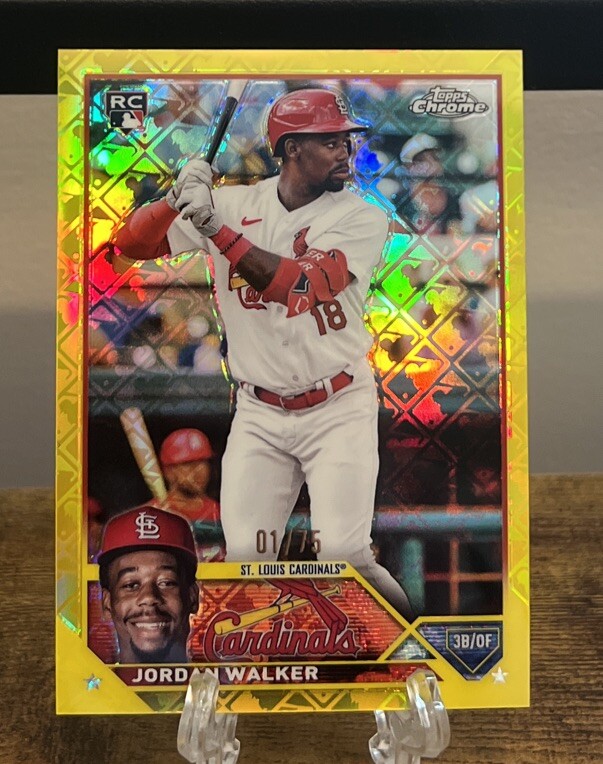 2023 Topps Chrome Yellow Logofractor Jordan Walker /75 Rookie RC Bookend 209