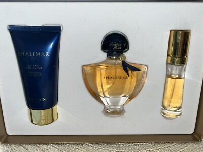 Shalimar Guerlain Gift Set 1.7oz-50ml Purse Spray .5oz-15ml Body