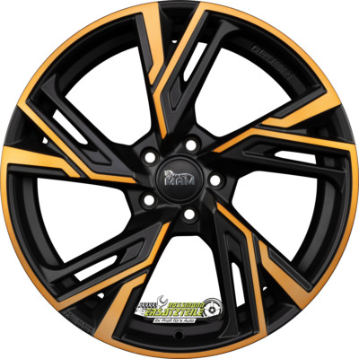 2x MAM RS5 matt black front copper 8.5x19 ET30 - LK5/112 ML72.6 Felge Alu