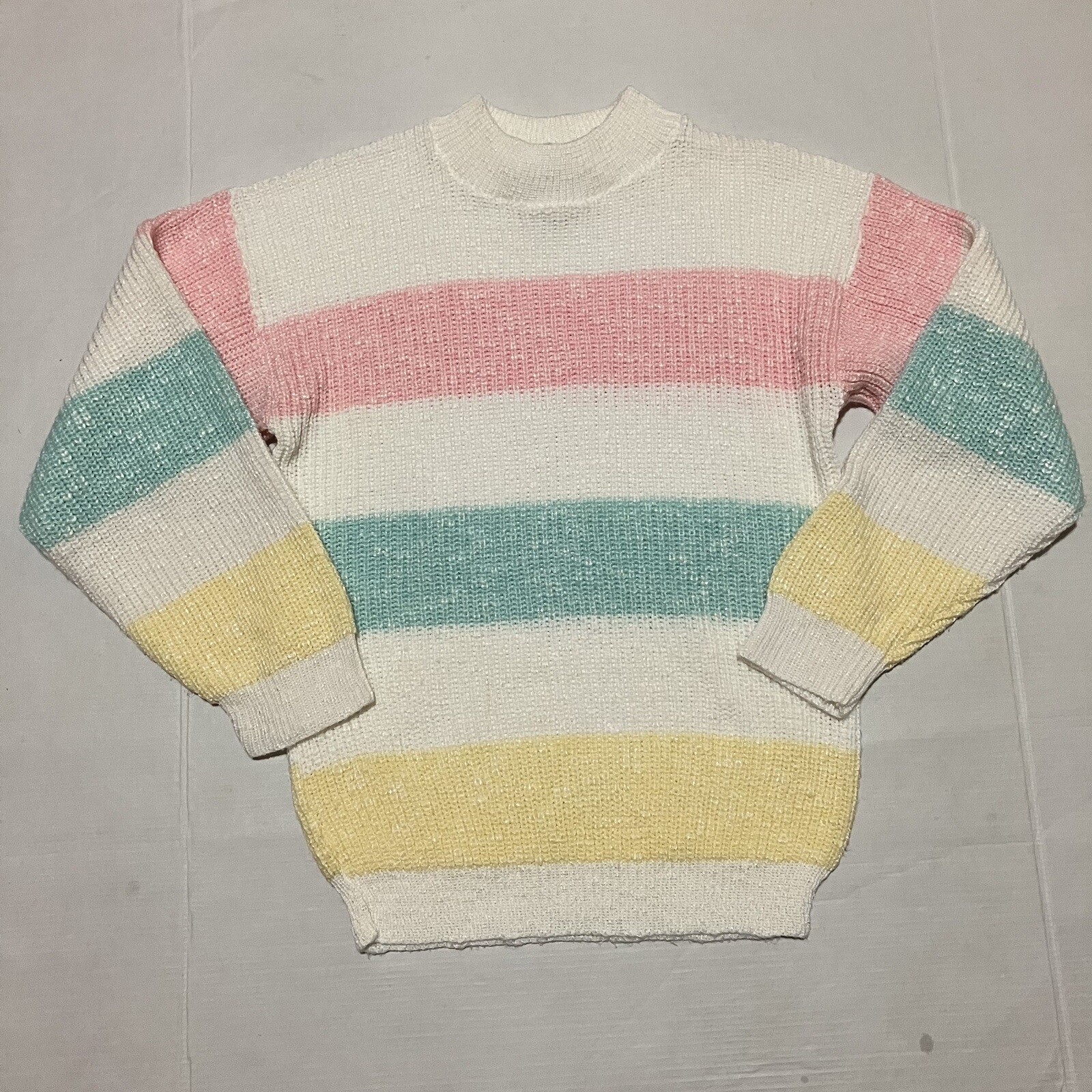 Adele Knitwear Knit SWEATER Size Xs Small VINTAGE Made In USA white Stripes
