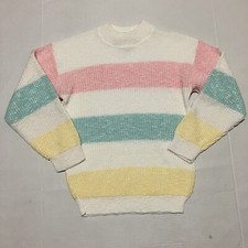 Adele Knitwear Knit SWEATER Size Xs Small VINTAGE Made In USA white Stripes