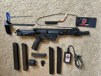 KWA QRF Mod 1 AEG 2.5 Airsoft Gun, Upgraded + Accessories
