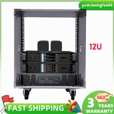 20in 12U MDF Rolling Network Rack Audio Equipment Rack W/4 Wheels for KTV Rooms