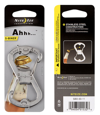 Nite Ize S-Biner AHHH... SILBER Edelstahl, Karabiner und Flaschenöffner AHH