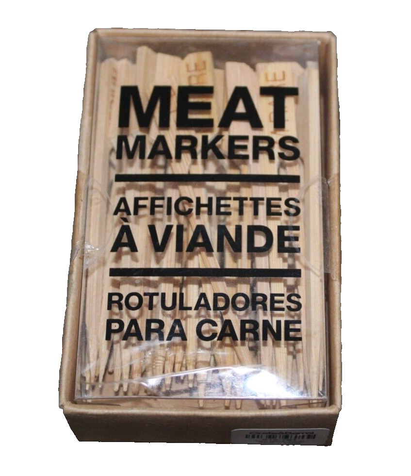 Meat Markers 48 Count Bamboo Wooden Rare Medium Medium Rare Crate and Barrel-image