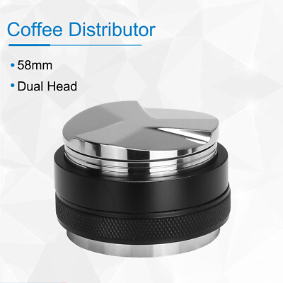 58mm Coffee Distributor Tamper Dual Head Espresso Calibrated Adjustable Depth