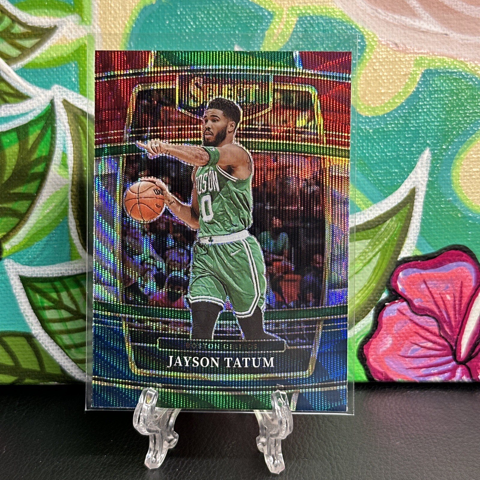 Jayson Tatum 2021-22 Select Concourse Red, White, Blue Wave Prizm #77 Celtics SP