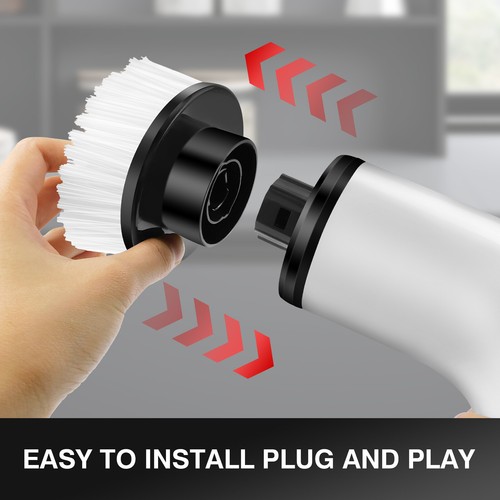 Electric Scrubber Spin Turbo Scrubber Cordless Cleaning Brush Bathroom Cleaner - Picture 10 of 23