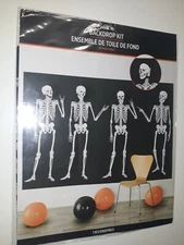 Skeleton Wall Decor Scene Setter Kit 100"x65" Halloween Horror Skeletons NEW